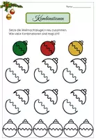 Vorschau - Arbeitsblätter - Weihnachtskugeln – Kombinatorikübungen, Sudoku & Legematerial | Klasse 3-4 - Seite 1