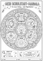 Vorschau - Mal- und Bastelvorlagen - Schulstart-Mandala FREEBIE - Seite 1