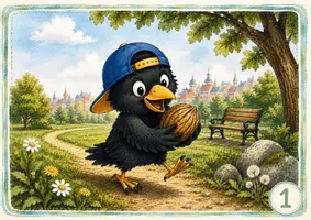 Vorschau - Poster - Kamishibai Geschichte – Kalle und die verschwundene Super-Nuss | Sachgeschichte über Krähen & Rabenvögel für Kita & Kindergarten - Seite 2