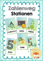Vorschau - Stationenlernen - Zahlenweg - Bildkarten - Deckblatt