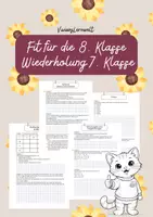Vorschau - Arbeitsblätter - Fit für die 8. Klasse Mathe / Wiederholung 7. Klasse - Deckblatt