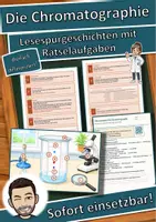 Vorschau - Mal- und Bastelvorlagen - Die Chromatographie – Lesespurgeschichte mit Rätselaufgaben (Klasse 8) - Deckblatt