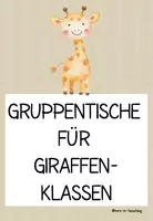 Vorschau - Stationenlernen - Giraffenklasse: Gruppentische Einteilung - Deckblatt