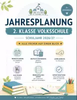 Vorschau - Lehrpläne/Lehrermaterial - Jahresplanung 2. Klasse Grundschule, Deutschland - alle Fächer adaptierbar - Deckblatt
