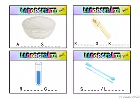 Vorschau - Spiele - Laborgeräte Unterricht Chemie – Lernkarten differenziert (2 Niveaustufen) - Seite 3