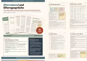 Vorschau - Arbeitsblätter - Elternabend und Elterngespräche — Klasse 1 - Deckblatt