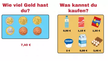 Vorschau - Spiele - Einkaufen gehen - Rechen- und Sprechübung auf Deutsch - Seite 2