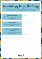 Vorschau - Aufgabenkarten - Vocabulary Bingo Challenge Englisch | Wortschatz aktiv anwenden | Mittel- & Oberstufe - Deckblatt