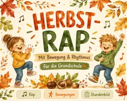 Vorschau - Arbeitsblätter - Herbst-Rap für die Grundschule | Mit Bewegung, Rhythmus & Musik - Deckblatt