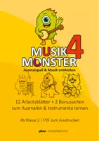 Vorschau - Unterrichtsreihen - MUSIKMONSTER 4 - AUSMALSPAß & MUSIK ENTDECKEN - qlixu - Deckblatt
