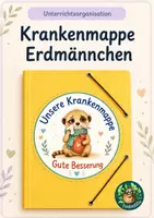 Vorschau - Anderer Materialtyp - Krankenmappe Erdmännchen Gute Besserung und Willkommen zurück - Deckblatt