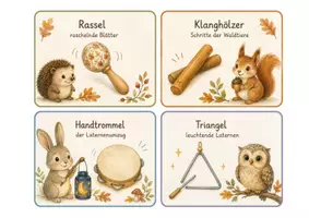 Vorschau - Arbeitsblätter - Klanggeschichte Laternenfest der Waldtiere | Kita & Kindergarten | Orff-Instrumente - Seite 1