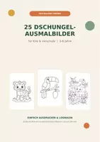 Vorschau - Mal- und Bastelvorlagen - Dschungel-Ausmalbilder Kita / Freebie / 25 Ausmalbilder - Deckblatt