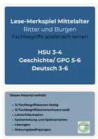 Vorschau - Stationenlernen - Lese Merkspiel Mittelalter Ritter Burgen Fachbegriffe Klasse 3-6 - Seite 1
