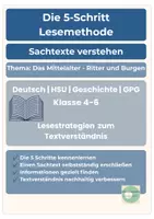 Vorschau - Unterrichtsreihen - 5-Schritt-Lesemethode Mittelalter-Rittern und Burgen differenziert Klasse 4-6 Sachtext - Seite 1