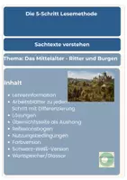 Vorschau - Unterrichtsreihen - 5-Schritt-Lesemethode Mittelalter-Rittern und Burgen differenziert Klasse 4-6 Sachtext - Seite 2
