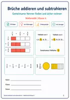 Vorschau - Arbeitsblätter - Bruchrechnung Klasse 6 | Arbeitsheft - Seite 1