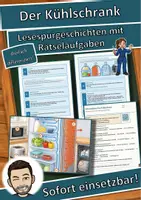 Vorschau - Arbeitsblätter - Der Kühlschrank – Lesespurgeschichte mit Rätselaufgaben (Klasse 8) - Deckblatt