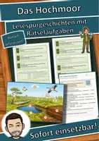 Vorschau - Arbeitsblätter - Das Hochmoor – Lesespurgeschichte mit Rätselaufgaben (Klasse 8) - Deckblatt