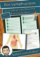 Vorschau - Arbeitsblätter - Das Lymphsystem – Lesespurgeschichte mit Rätselaufgaben (Klasse 9) - Deckblatt