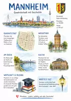 Vorschau - Arbeitsblätter - Lernposter + Arbeitsblätter zum Thema "Mannheim" + Lösung & MP3 + Mindmap + Infografik - Deckblatt