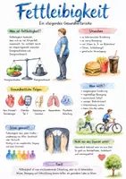 Vorschau - Arbeitsblätter - Lernplakat + Arbeitsblätter zum Thema "Fettleibigkeit" + Lösung & MP3 + Mindmap + Infografik - Deckblatt