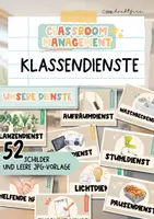 Vorschau - Poster - Klassendienste | 52 Schilder + JPG-Vorlage | Classroom Management - Deckblatt