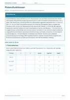 Vorschau - Arbeitsblätter - Mathematik Klasse 9 – Potenzfunktionen - Deckblatt