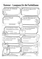 Vorschau - Mal- und Bastelvorlagen - Fuchsklasse Sommerferien - Lesepass - Seite 2