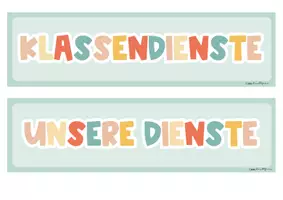 Vorschau - Poster - Klassendienste | 52 Schilder + JPG-Vorlage | Classroom Management - Seite 1