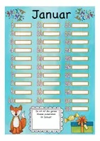 Vorschau - Mal- und Bastelvorlagen - Fuchsklasse Geburtstagskalender - Seite 1