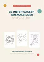 Vorschau - Mal- und Bastelvorlagen - 25 Ausmalbilder zur Unterwasserwelt | Meerestiere-Freebie für Kita & Vorschule - Deckblatt