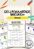Voorbeeld - Breuken vereenvoudigen en gelijkwaardige breuken - Wiskunde - Voorblad