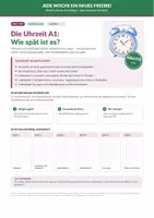 Vorschau - Arbeitsblätter - Uhrzeit auf Deutsch – offiziell und Alltag - Deckblatt