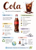 Vorschau - Arbeitsblätter - Lernposter + Arbeitsblätter zum Thema "Cola" + Lösung & MP3 + Mindmap + Infografik - Deckblatt
