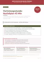 Vorschau - Arbeitsblätter - Vertretungsstunde: Notfallplan 45 Min - Deckblatt