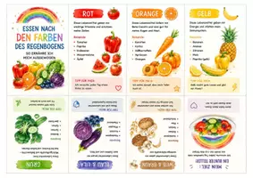 Vorschau - Arbeitsblätter - Faltheft - Essen nach den Farben des Regenbogens - Seite 1