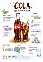 Vorschau - Arbeitsblätter - Lernposter + AB mit Fragen zum Thema "Cola" + Lösungsblatt + Mindmap + Infografik - Deckblatt