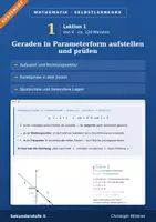 Vorschau - selbst erstellte Cliparts/Grafiken - Lektion 1 Geraden in Parameterform Selbstlernkurs - Deckblatt