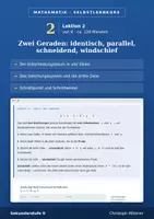 Vorschau - selbst erstellte Cliparts/Grafiken - Lektion 2 Zwei Geraden zueinander Selbstlernkurs - Deckblatt