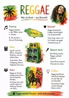 Vorschau - Arbeitsblätter - Lernposter + AB mit Fragen zum Thema "Reggae" + Lösungsblatt + Mindmap + Infografik - Deckblatt