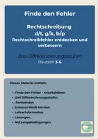 Vorschau - Unterrichtsreihen - Finde den Fehler! Rechtschreibung Verlängern (d/t, g/k, b/p) differenziert Klasse 3–6 - Seite 1
