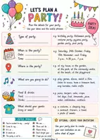 Vorschau - Arbeitsblätter - Plan your party - Deckblatt