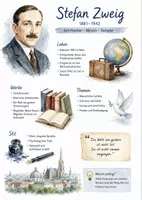 Vorschau - Arbeitsblätter - Lernplakat + Arbeitsblätter zum Thema "Stefan Zweig" + Lösung & MP3 + Mindmap + Infografik - Deckblatt