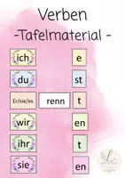 Vorschau - Fördermaterial/Inklusion - Verben konjugieren - Tafelmaterial - Deckblatt