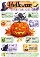 Vorschau - Arbeitsblätter - Lernposter + Arbeitsblatt "Halloween" + Onlineübung & MP3 + Mindmap + Infografik - Deckblatt