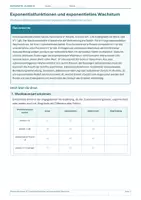 Vorschau - Arbeitsblätter - Mathematik Klasse 10 – Exponentialfunktionen und exponentielles Wachstum - Deckblatt