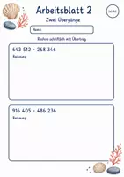 Vorschau - Arbeitsblätter - Schriftliche Subtraktion mit Übertrag | Mathematik Klasse 4 | 10 Arbeitsblätter als PDF - Seite 2