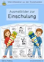 Vorschau - Mal- und Bastelvorlagen - Malvorlagen: Einschulung (Kunst, Ausmalbilder) - Deckblatt