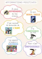 Aperçu - Affichage - Affiche scolaire affirmation pensées positives affiche portrait coloré - Page de couverture
